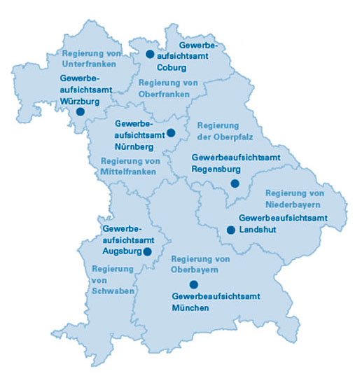 Karte - Die Bayerischen Gewerbeaufsichtsämter